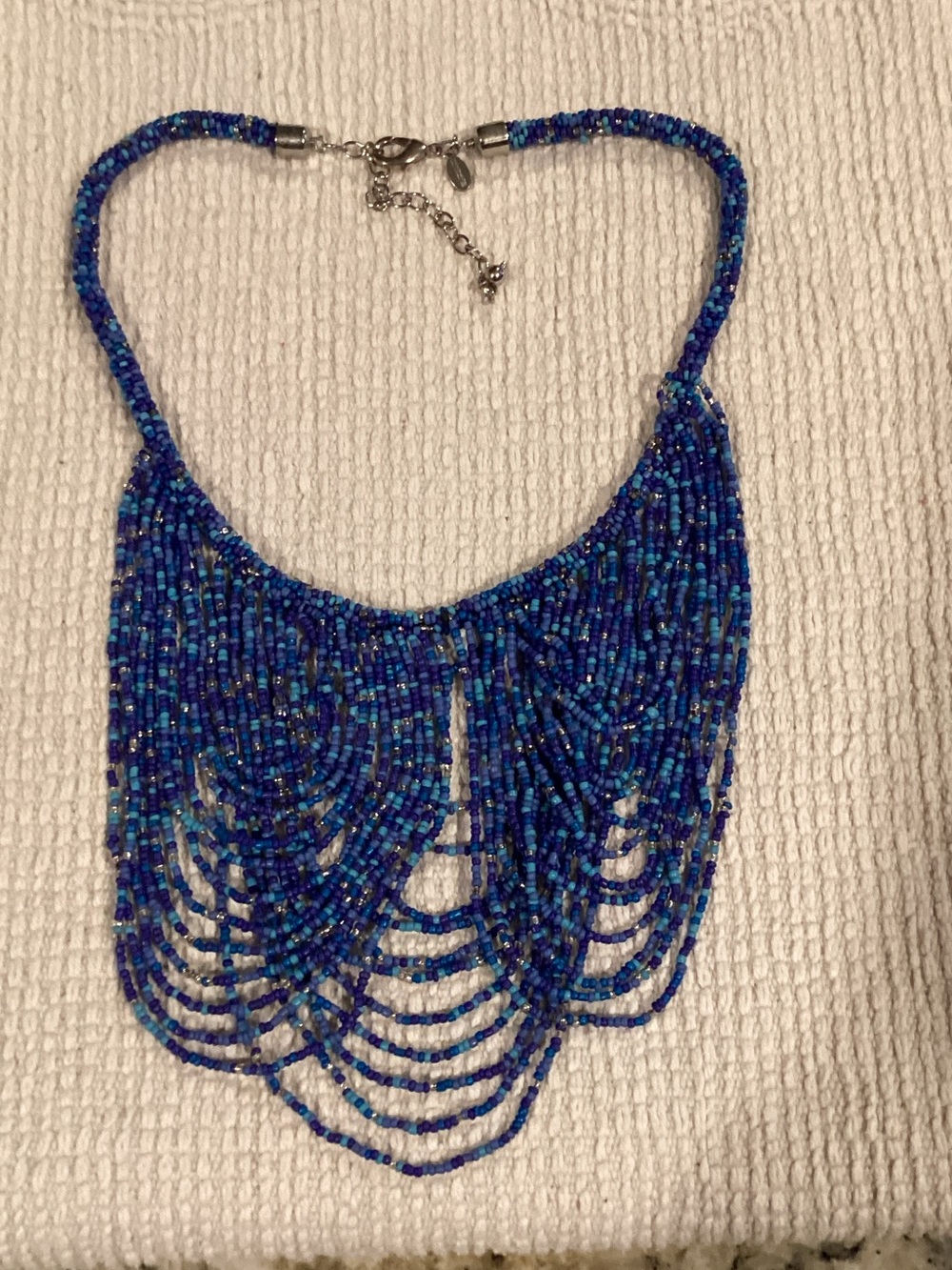 Blue Beaded Statement Necklace - Women Jewelry